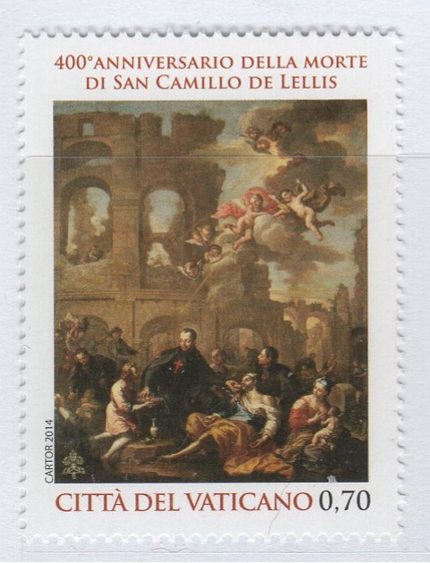 Francobollo Vaticano Anno 2014 Quarto centenario della morte di San Camillo de Lellis