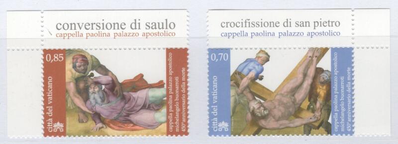 Francobolli Vaticano Anno 2014 450esimo anniversario della morte di Michelangelo Buonarroti Affreschi nella Cappella Paolina