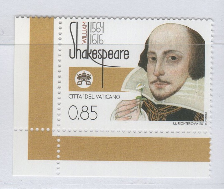 Francobollo Vaticano Anno 2014 450esimo anniversario della nascita di William Shakespeare