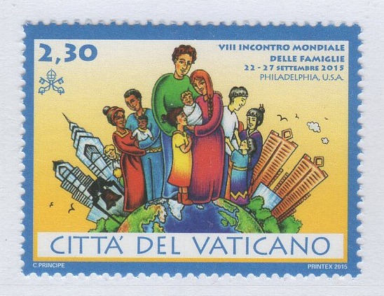 Francobollo Vaticano Anno 2015 Ottavo Incontro mondiale delle Famiglie Philadelphia