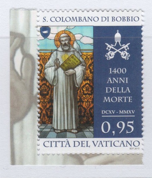 Francobollo Vaticano Anno 2015 1400esimo anniversario della morte di San Colombano di Bobbio