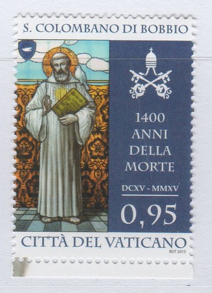Francobollo Vaticano Anno 2015 1400esimo anniversario della morte di San Colombano di Bobbio