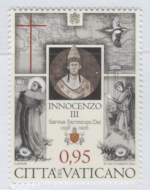 Francobollo Vaticano Anno 2016 Ottavo centenario della morte di Papa Innocenzo III