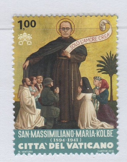 Francobollo Vaticano Anno 2016 75esimo anniversario della morte di San Massimiliano Maria Kolbe