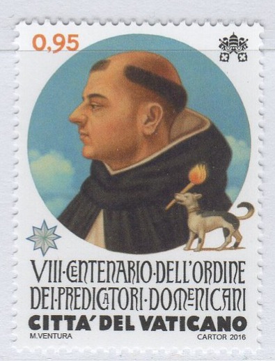 Francobollo Vaticano Anno 2016 Ottavo centenario dell'Ordine dei Predicatori Domenicani