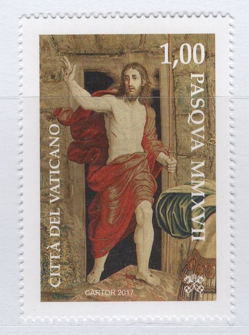 Francobollo Vaticano Anno 2017 Pasqua Arazzo di Pieter van Aelst