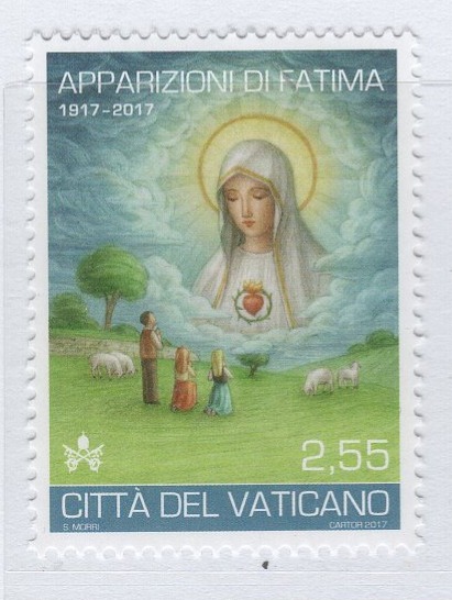 Francobollo Vaticano Anno 2017 Centenario delle apparizioni della Madonna di Fatima