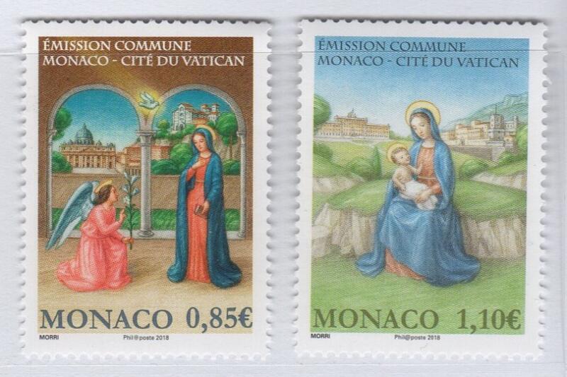 Francobolli Monaco Anno 2017 Natale - Emissione congiunta con il Vaticano