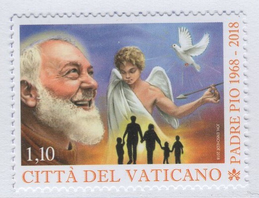 Francobollo Vaticano Anno 2018 Cinquantenario della morte di San Pio da Pietralcina