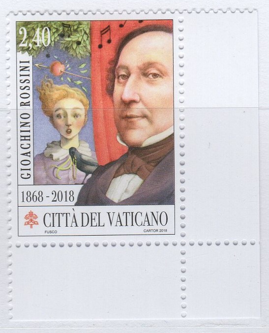 Francobollo Vaticano Anno 2018 150esimo anniversario della morte di Gioacchino Rossini