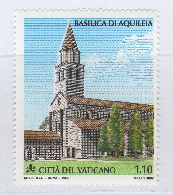 Francobollo Vaticano Anno 2020 Basilica di Aquileia - Emissione congiunta con Italia e SMOM
