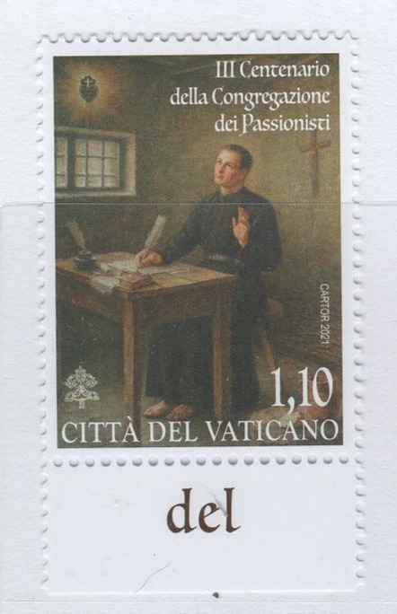 Francobollo Vaticano Anno 2021 Terzo centenario della Congregazione dei Passionisti