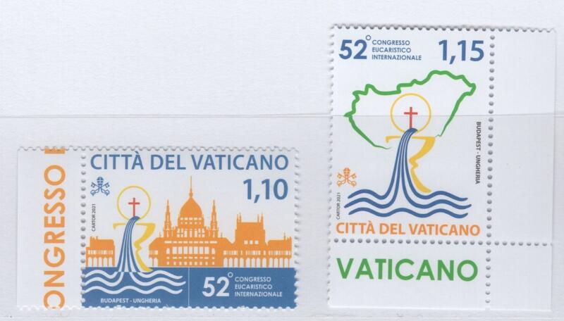 Francobolli Vaticano Anno 2021 52esimo Congresso Eucaristico Internazionale Budapest 7-12 settembre 2021
