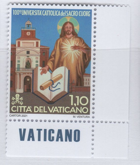 Francobollo Vaticano Anno 2021 Centenario della fondazione dell'Università Cattolica del Sacro Cuore