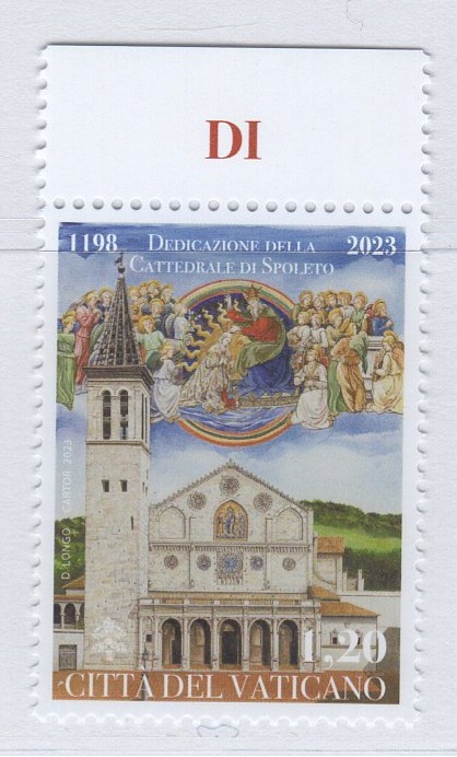 Francobollo Vaticano Anno 2023 825esimo anniversario della dedicazione a Santa Maria Assunta della Cattedrale di Spoleto
