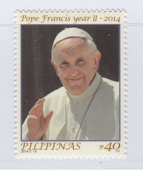 Francobollo Filippine Anno 2014 Papa Francesco Anno II - Emissione congiunta con i Vaticano