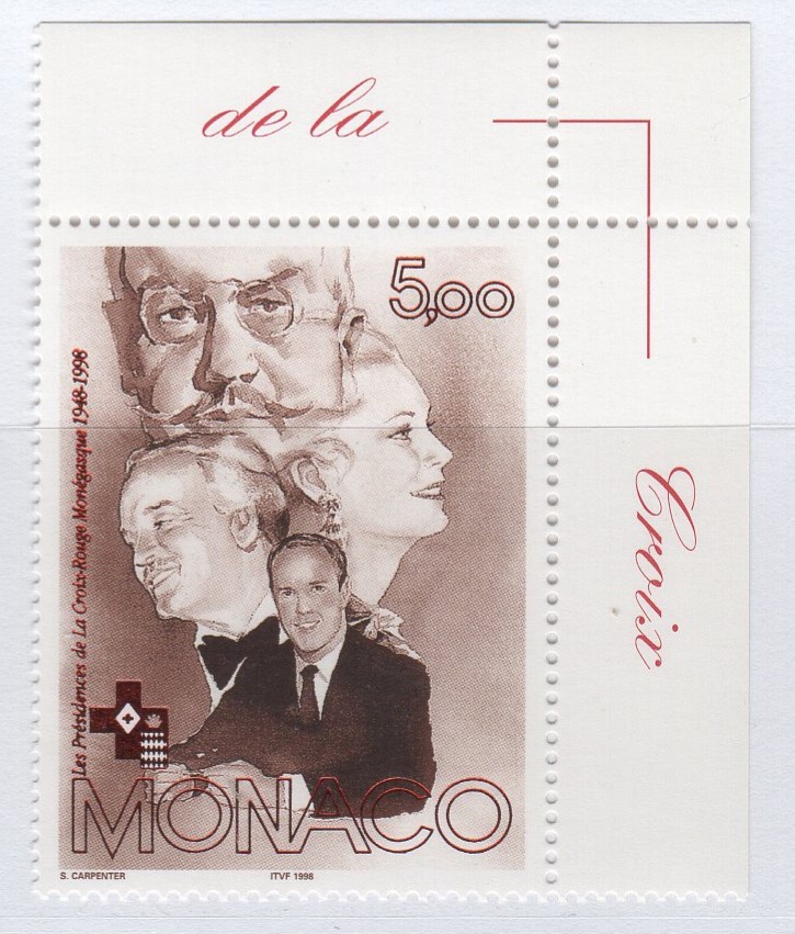 Francobollo Monaco Anno 1998 Cinquantenario della Croce Rossa Monegasca