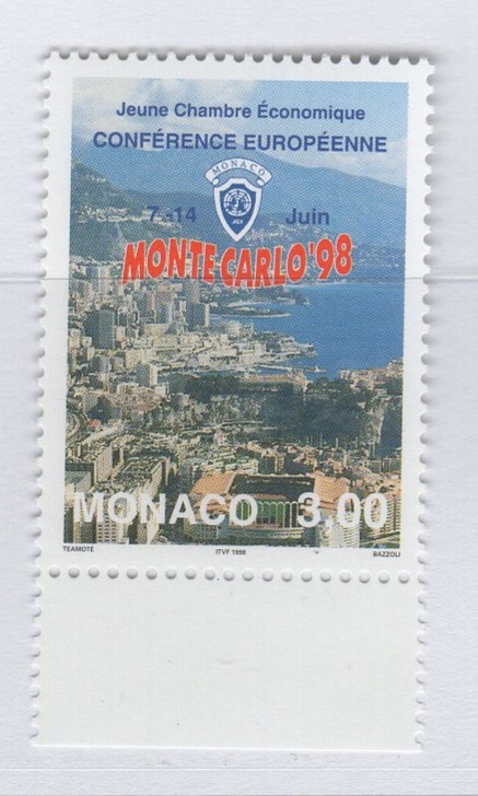 Francobollo Monaco Anno 1998 Conferenza europea della Camera di Commercio giovanile