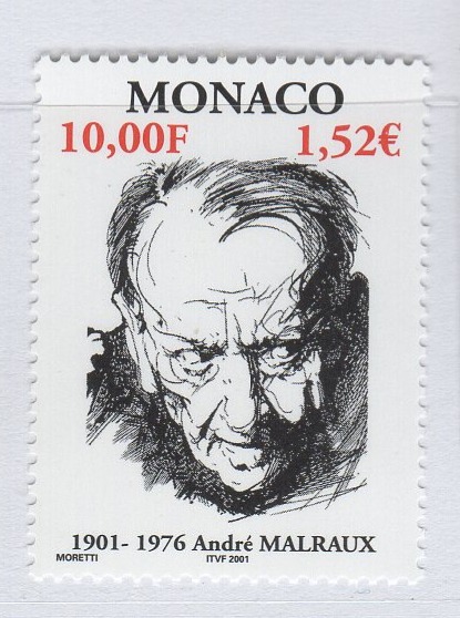 Francobollo Monaco Anno 2001 Centenario della nascita di André Malraux