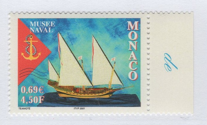 Francobollo Monaco Anno 2001 Museo navale