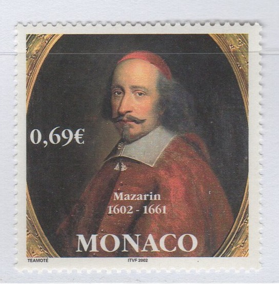 Francobollo Monaco Anno 2002 Quarto centenario della nascita di Jules Mazarin