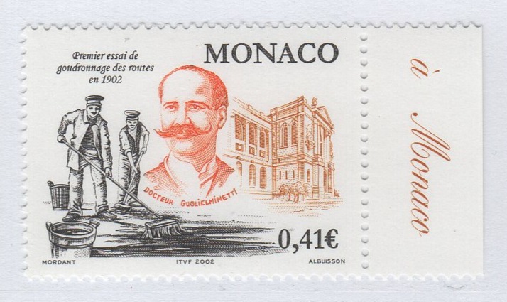 Francobollo Monaco Anno 2002 Centenario della prima strada asfaltata