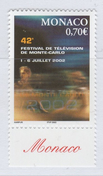 Francobollo Monaco Anno 2002 42esimo festival della Televisione di Montecarlo