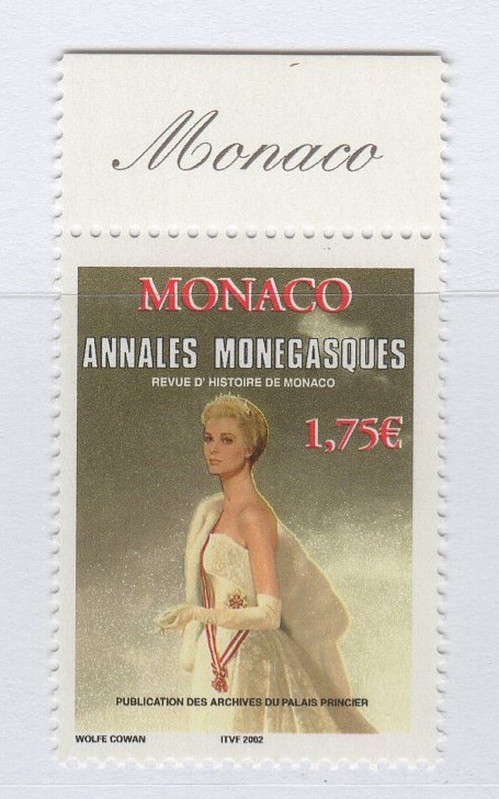 Francobollo Monaco Anno 2002 26esima pubblicazione della rivista di storia del Principato Annales Monégasques