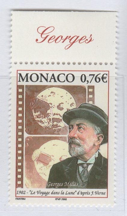 Francobollo Monaco Anno 2002 Centenario della prima rappresentazione del film Il viaggio sulla luna