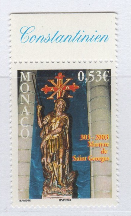 Francobollo Monaco Anno 2002 17esimo centenario del martirio di San Giorgio