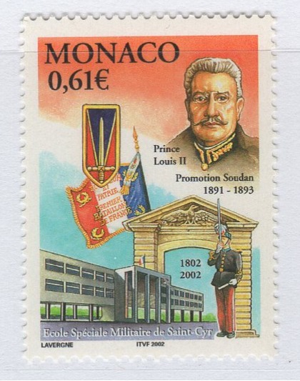 Francobollo Monaco Anno 2002 Bicentenario della scuola militare Saint-Cyr