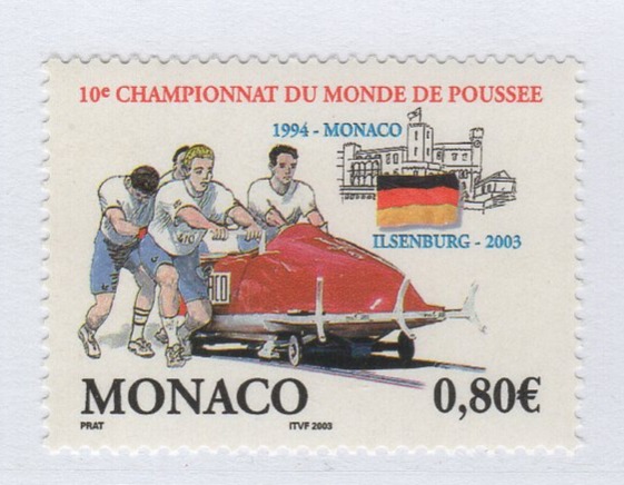 Francobollo Monaco Anno 2003 Decimi campionati del mondo di bob