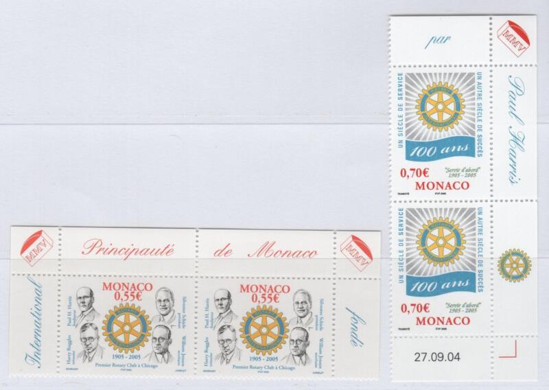 Francobolli Monaco Anno 2005 Centenario del Rotary International - Coppie