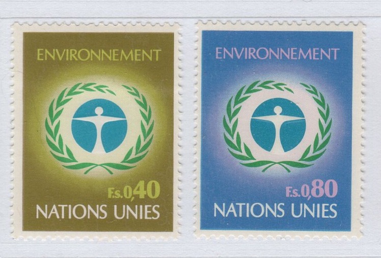 Francobolli Nazioni Unite - ONU Ufficio di Ginevra Anno 1972 Conferenza di Stoccolma sull'ambiente naturale