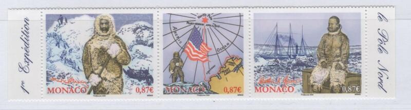 Francobolli Monaco Anno 2008 Centenario della spedizione polare di Robert E. Peary