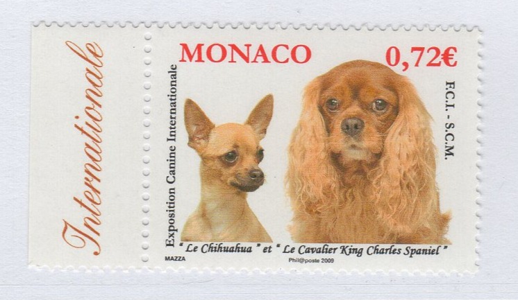 Francobollo Monaco Anno 2009 Esposizione canina internazionale di Montecarlo