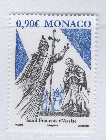 Francobollo Monaco Anno 2009 Ottavo centenario dell'Ordine dei Francescani