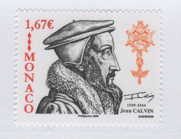 Francobollo Monaco Anno 2009 Quinto centenario della nascita di Giovanni Calvino