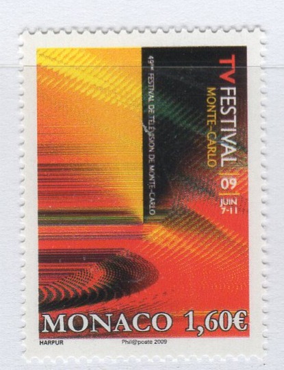 Francobollo Monaco Anno 2009 49esimo festival internazionale della televisione a Montecarlo