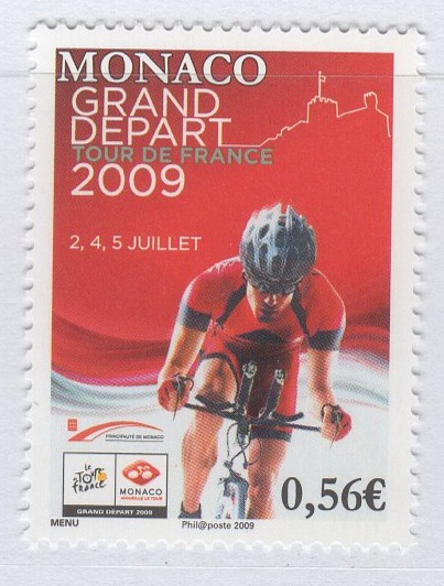 Francobollo Monaco Anno 2009 Partenza del Tour de France da Monaco
