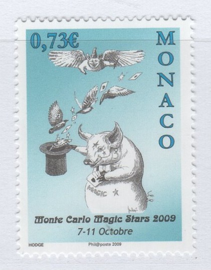 Francobollo Monaco Anno 2009 Magic Stars 2009 Festival della magia Montecarlo