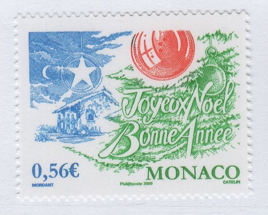 Francobollo Monaco Anno 2009 Natale
