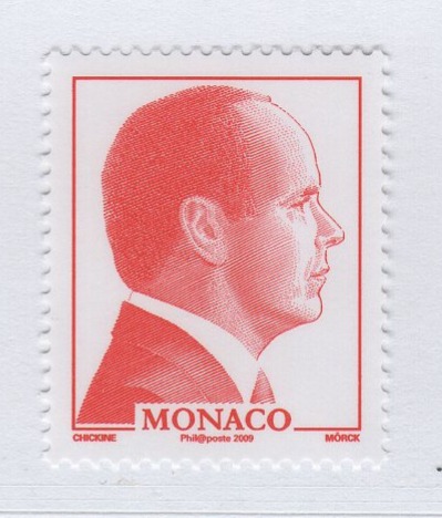 Francobollo Monaco Anno 2009 Effigie del Principe Alberto II
