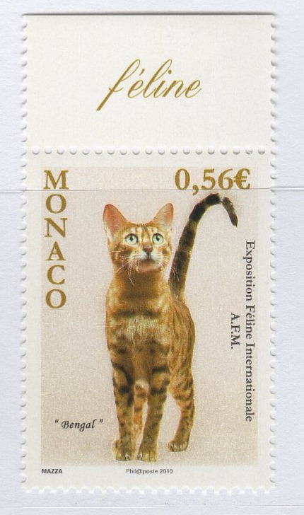Francobollo Monaco Anno 2009 Esposizione felina internazionale di Montecarlo
