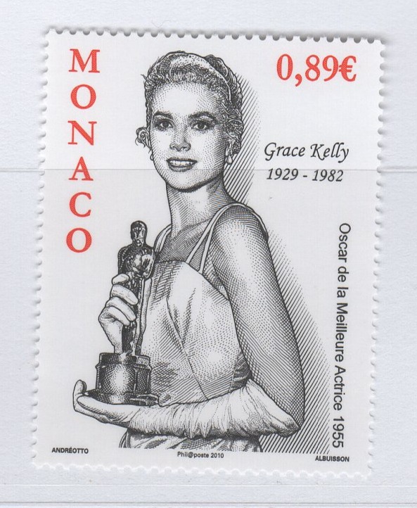 Francobollo Monaco Anno 2009 80esimo anniversario della nascita della Principessa Gracia Patricia - Grace Kelly