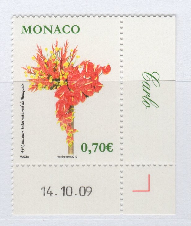 Francobollo Monaco Anno 2010 43esimo concorso di composizione floreale