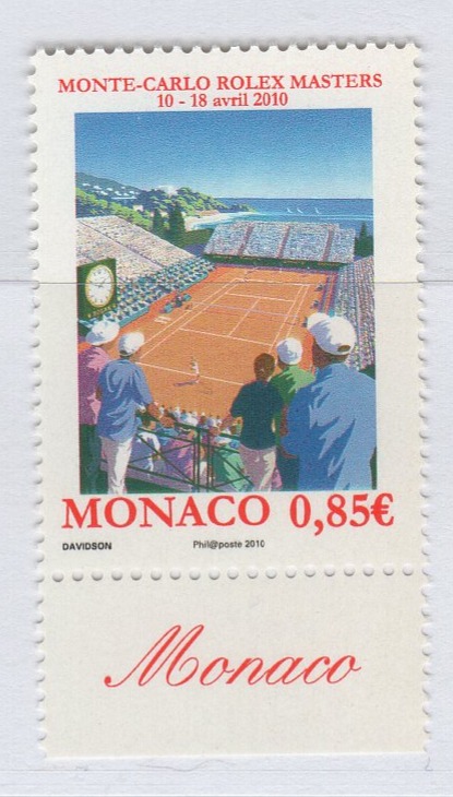 Francobollo Monaco Anno 2010 Torneo di tennis Master Series di Montecarlo