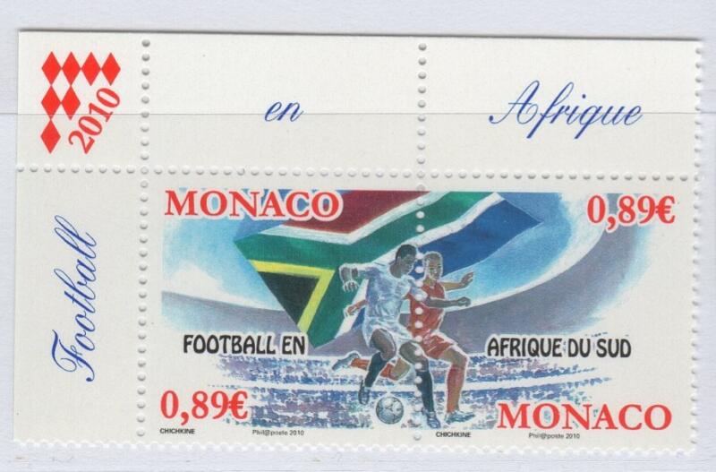 Francobolli Monaco Anno 2010 South Africa 2010 Campionato mondiale di calcio