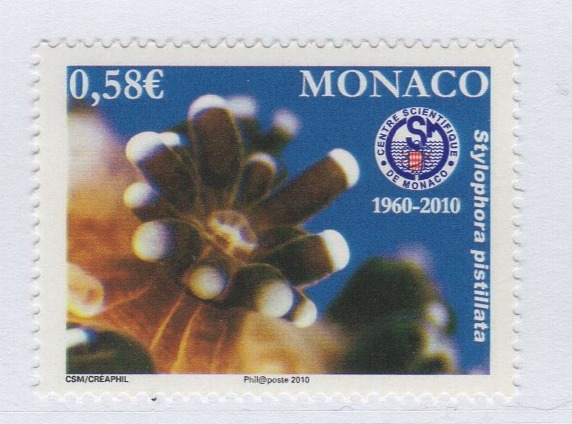 Francobollo Monaco Anno 2010 Cinquantenario del Centro di studi scientifici di Monaco