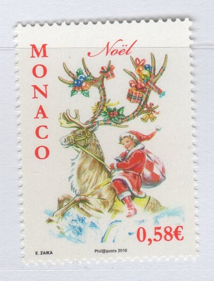 Francobollo Monaco Anno 2010 Natale